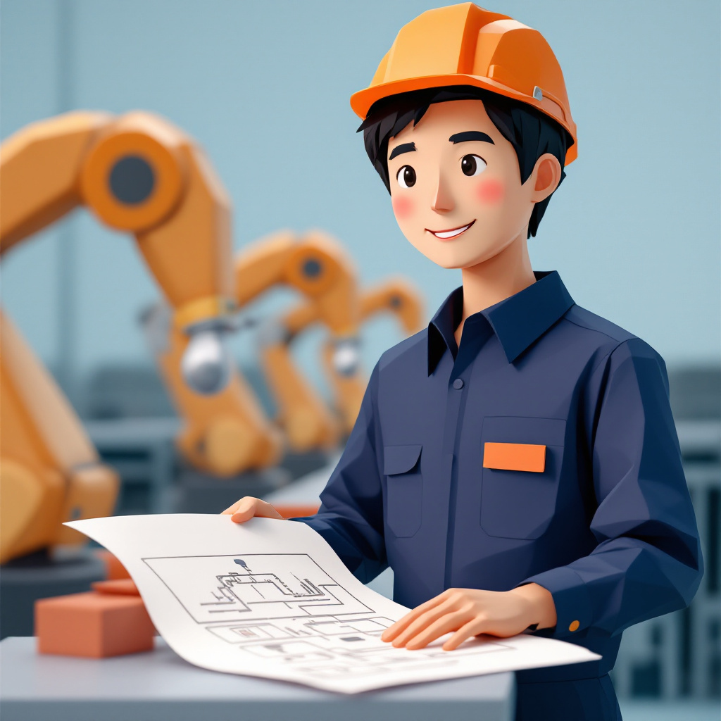 生産技術者のキャラクターイラスト